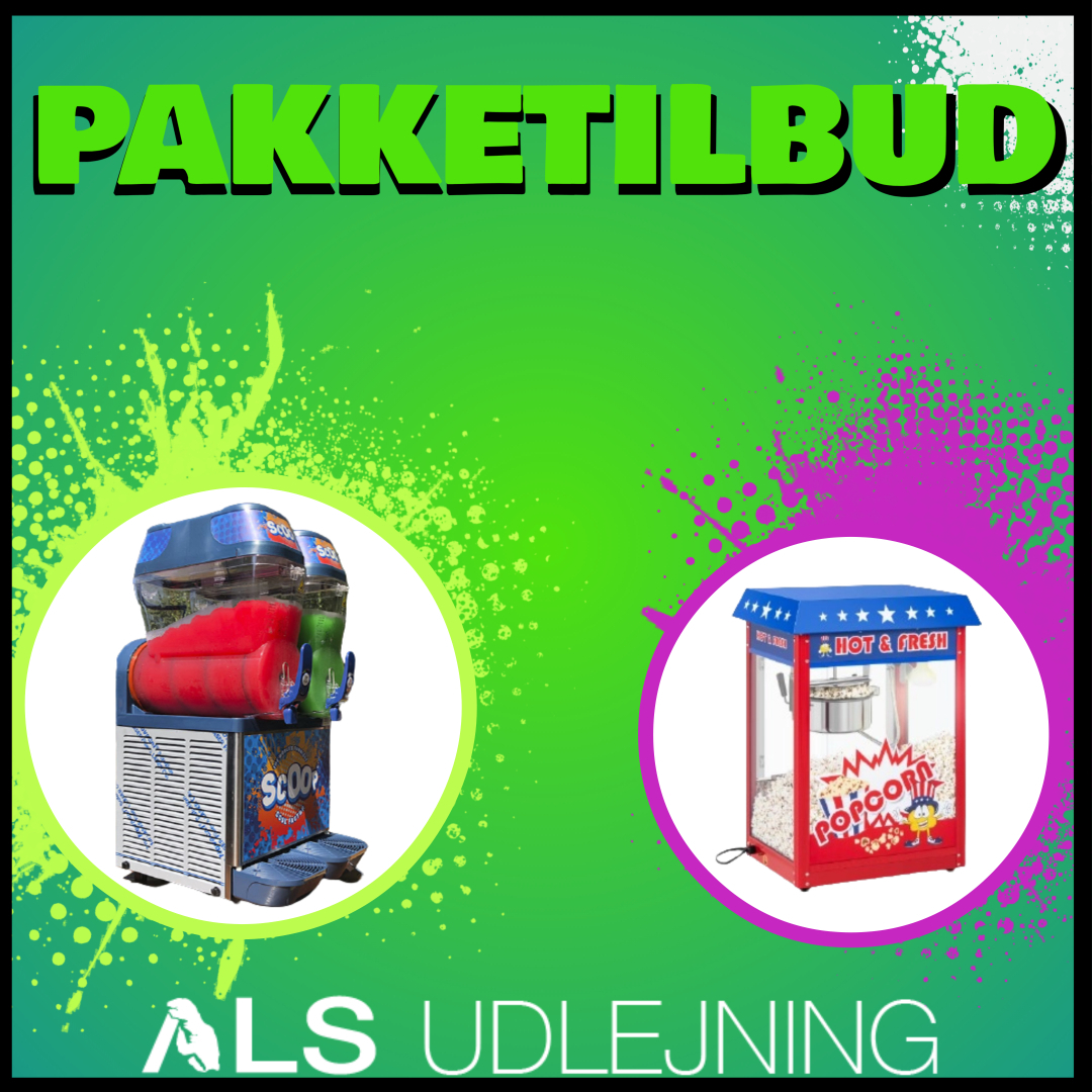 Slushice og popcorn tilbud fra als udlejning
